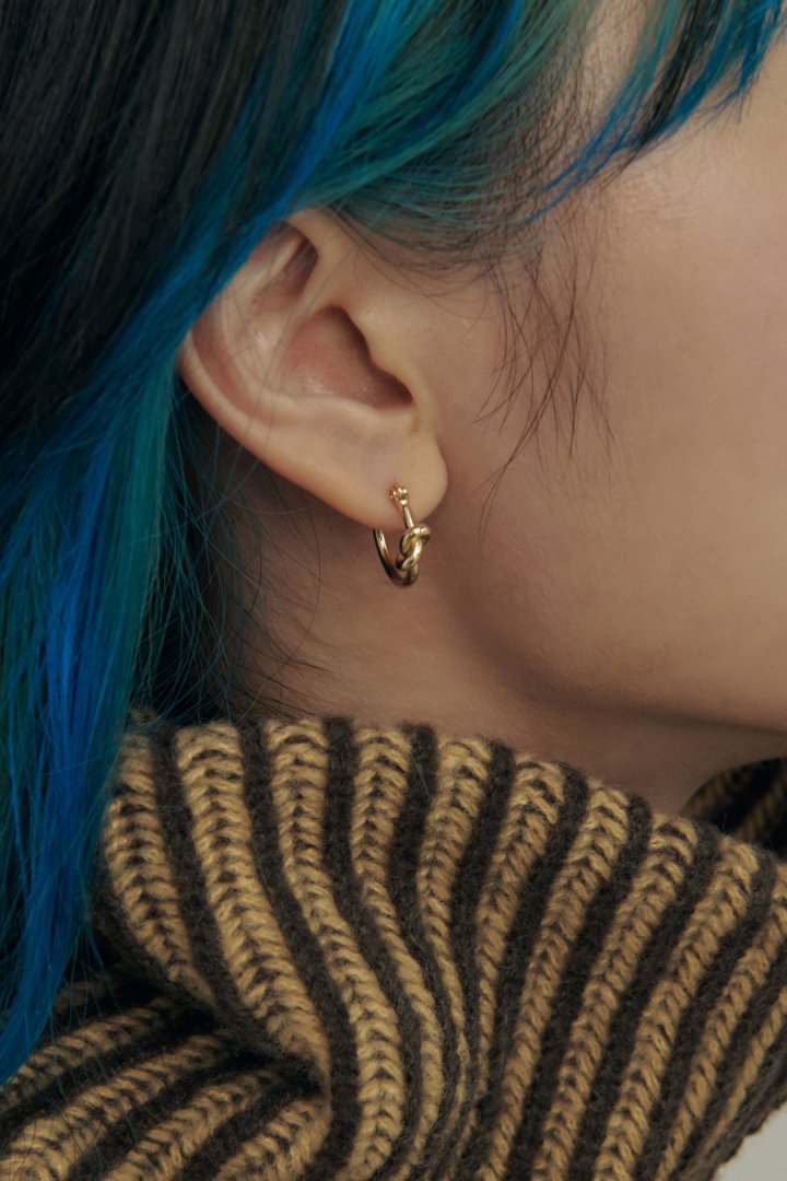 ノット × キュービックジルコニア 2ペア ピアス