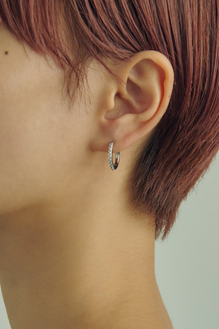 ノット × キュービックジルコニア 2ペア ピアス