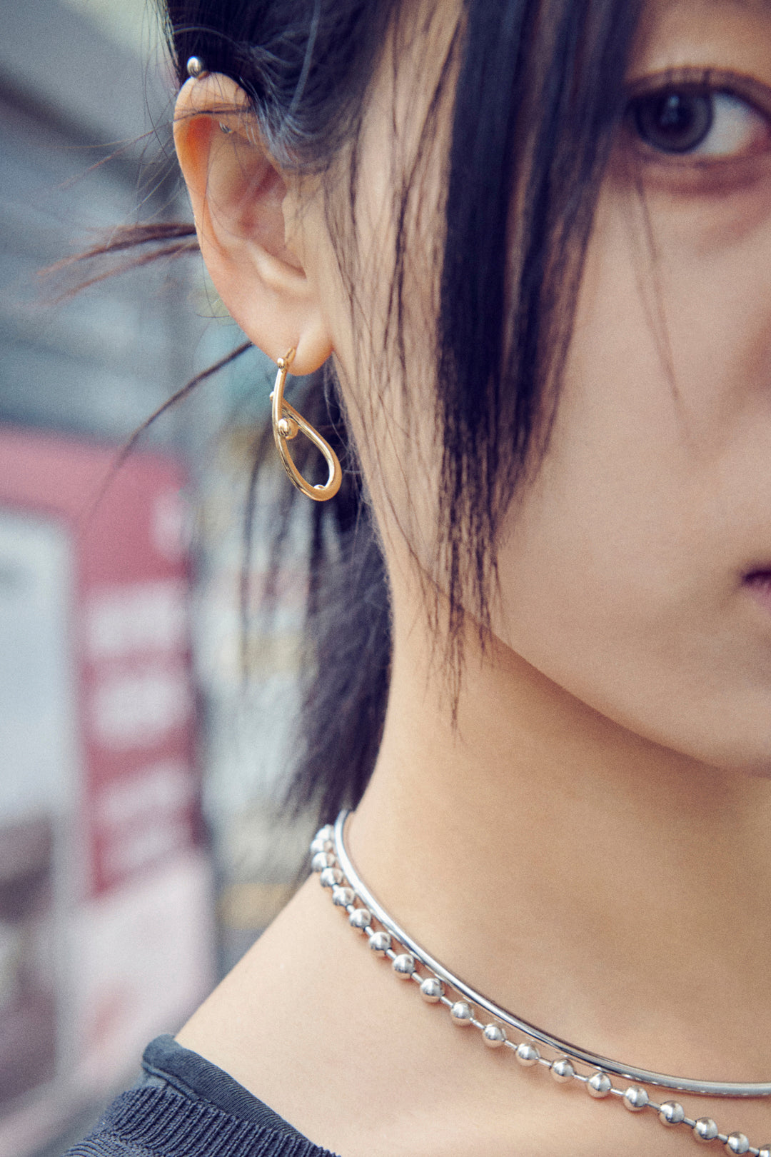 スフィアー オーバル フープ ピアス【KOREA SNAP】 – GOLDY Onlinestore