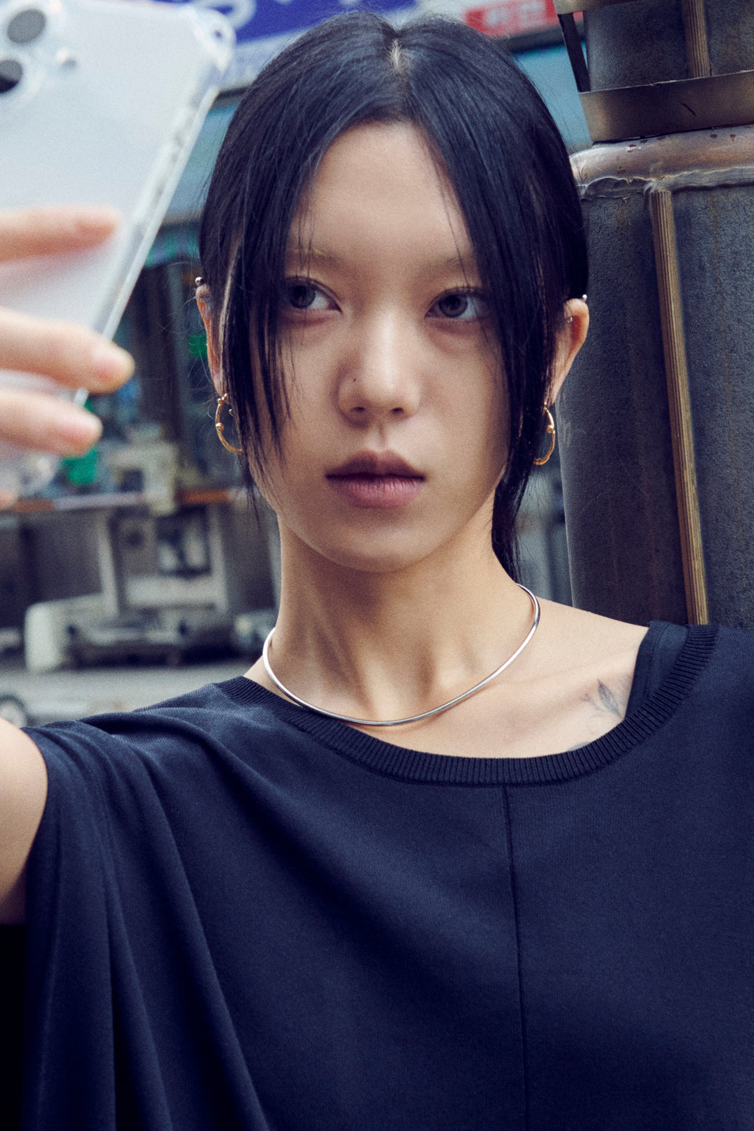 ラウンド カーブ スリム ステンレス ネックカフ【KOREA SNAP】 – GOLDY