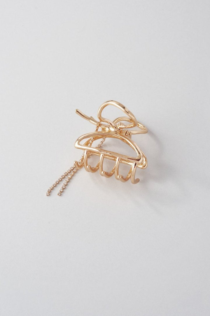 ビジュー レーン リボン バンス クリップ