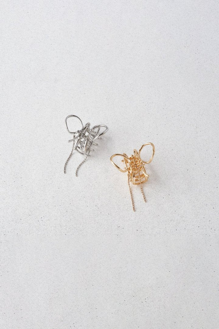 ビジュー レーン リボン バンス クリップ