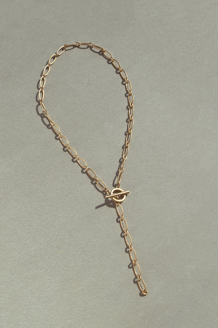 "Y"シェイプ メタルチェーン マンテル ネックレス