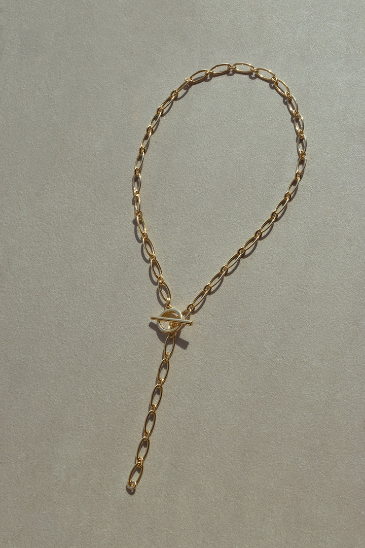"Y"シェイプ メタルチェーン マンテル ネックレス