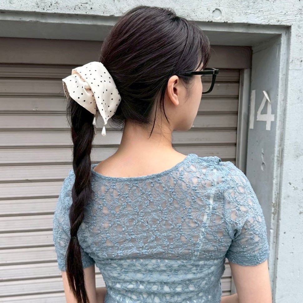 BACK STYLEに映えるドットシュシュ✨