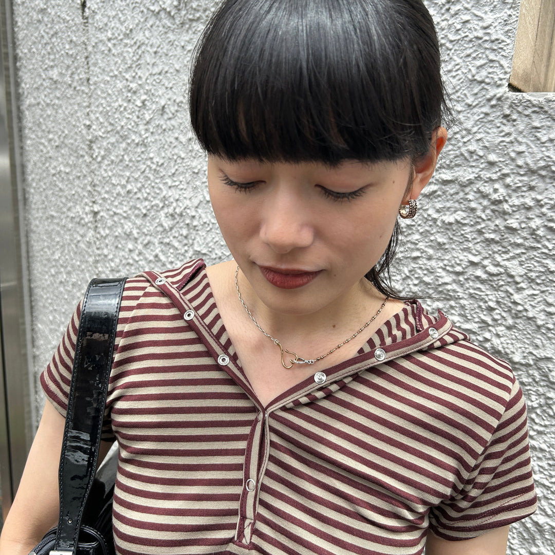 チェーン×ハートのEDGEが効いたネックレス♡