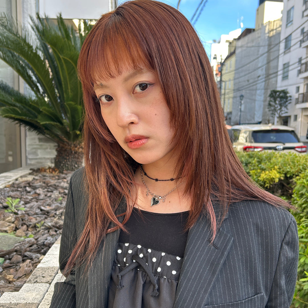 ビーズ×ハートネックレスをレイヤード♡