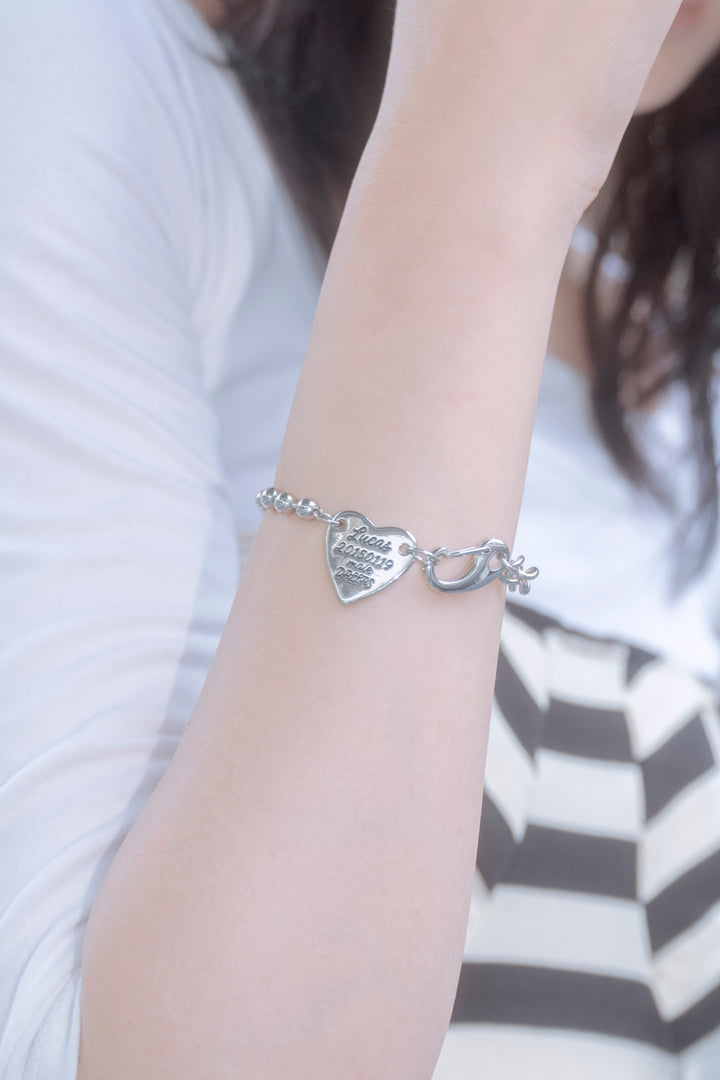 ルーカス ハート ID プレート ブレスレット