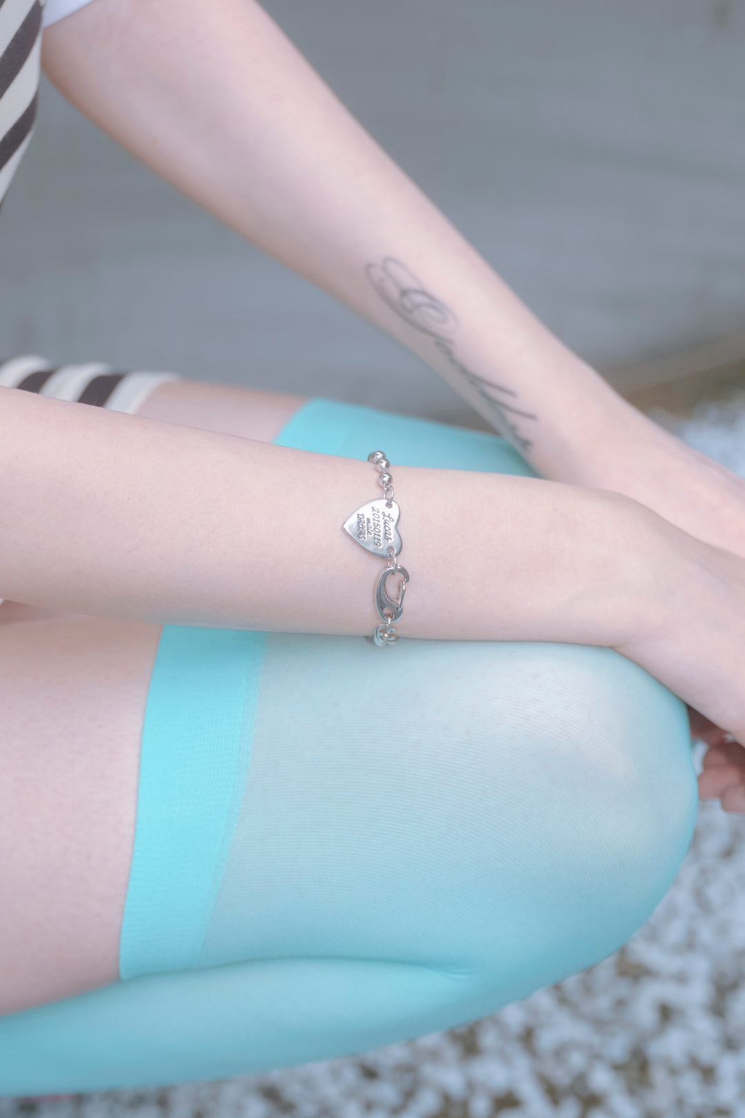 ルーカス ハート ID プレート ブレスレット