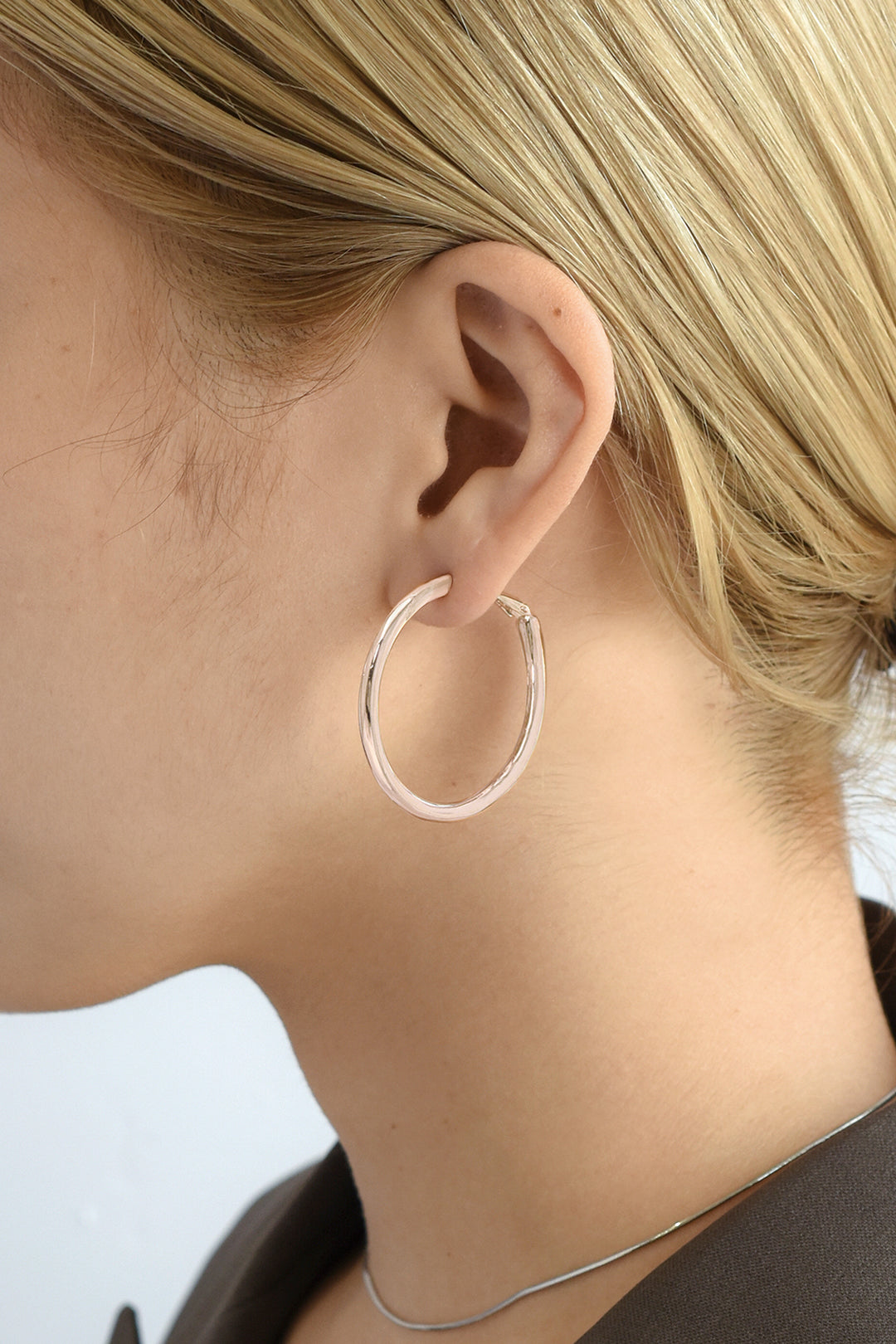 メタル フープ ワンタッチ ピアス