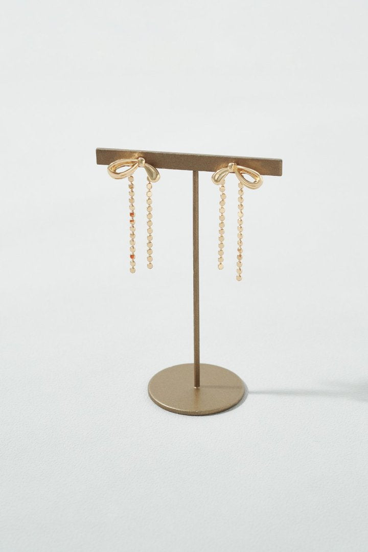 ゴールド]リボンチェーンピアス – CENE