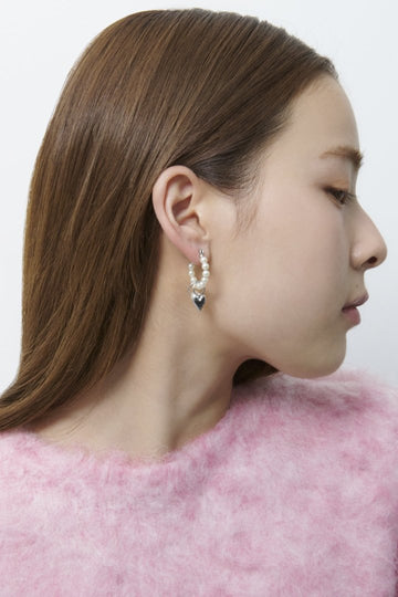 パール ライン × ハート フープ ピアス – GOLDY Onlinestore