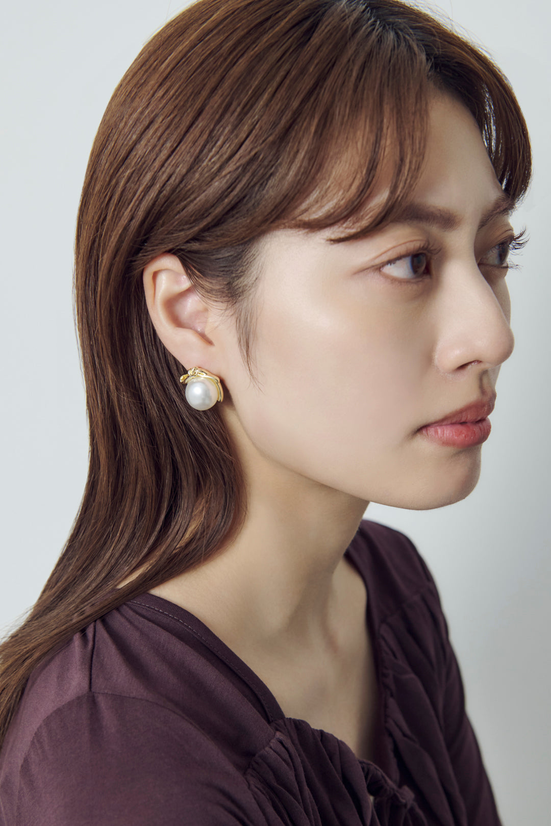 ビッグ パール ノット ピアス