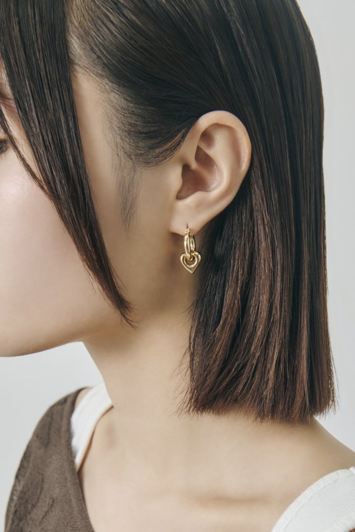 ミンク ファー ×メタル ハート ピアス – GOLDY Onlinestore