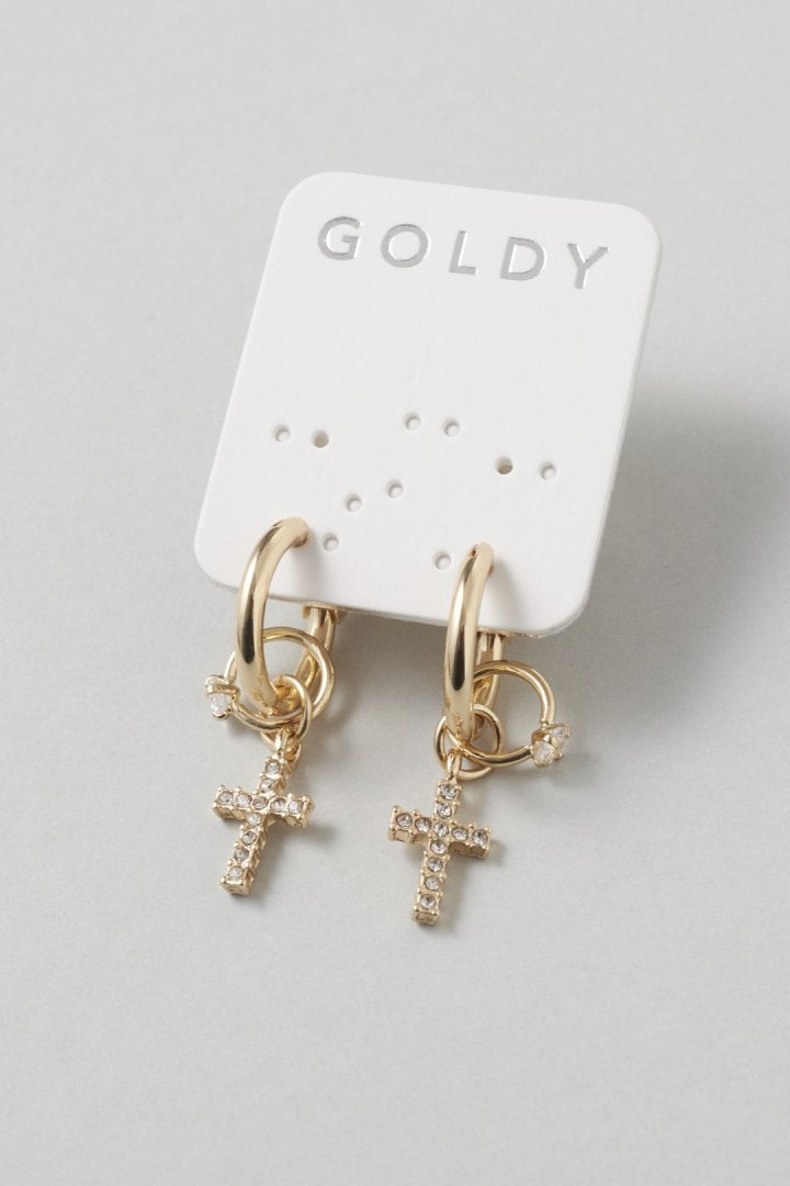 ビジュー × クロスモチーフ チャーム ピアス – GOLDY Onlinestore