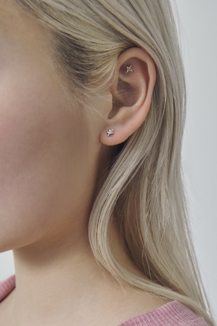 プチ アスタリスク ステンレス ピアス