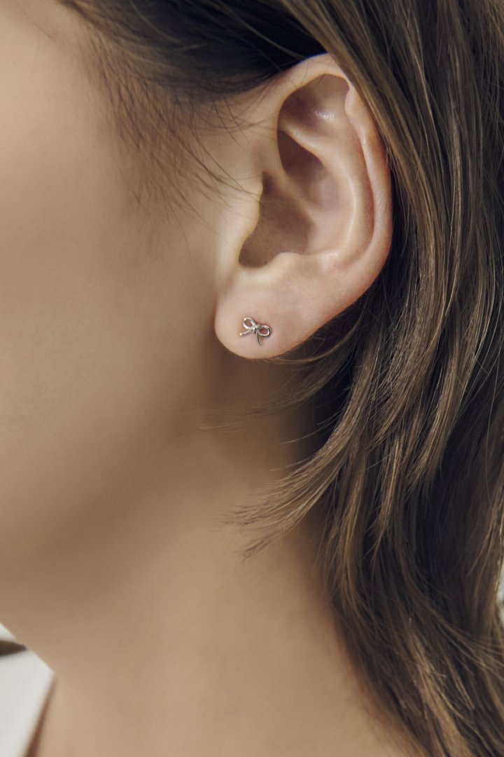 プチ リボン ステンレス ピアス