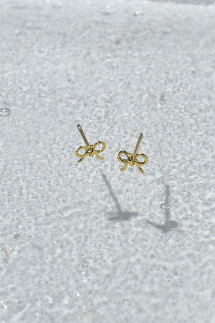 プチ リボン ステンレス ピアス