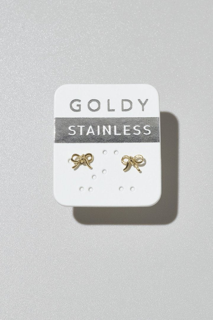 プチ リボン ステンレス ピアス