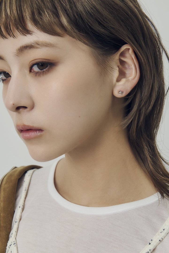 プチ リボン ステンレス ピアス