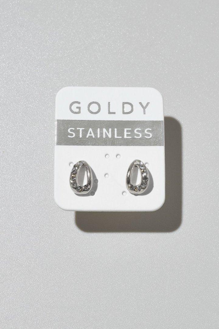 ビジュー ドロップ ステンレス ピアス