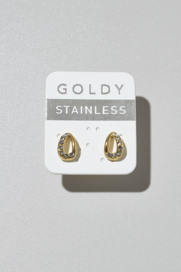 ビジュー ドロップ ステンレス ピアス