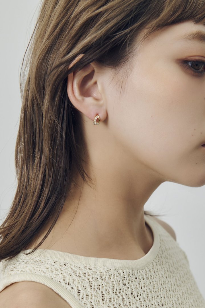 ビジュー ドロップ ステンレス ピアス