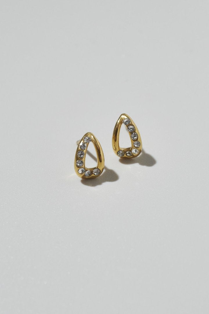 ビジュー ドロップ ステンレス ピアス