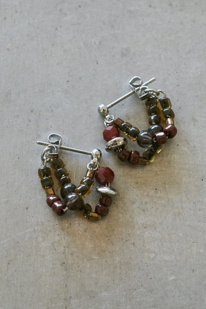 ボーダー ビーズ ピアス