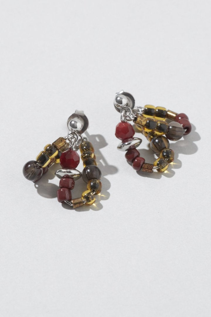 ボーダー ビーズ ピアス