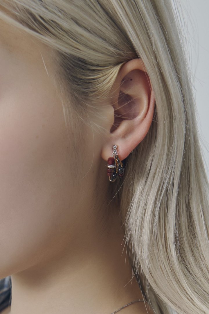 ボーダー ビーズ ピアス