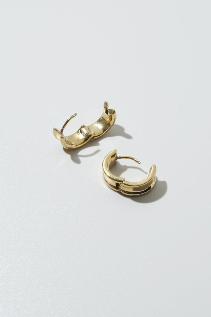 ミニ デント フープ ワンタッチ ステンレス ピアス 【UNISEX ACCESSORIES】