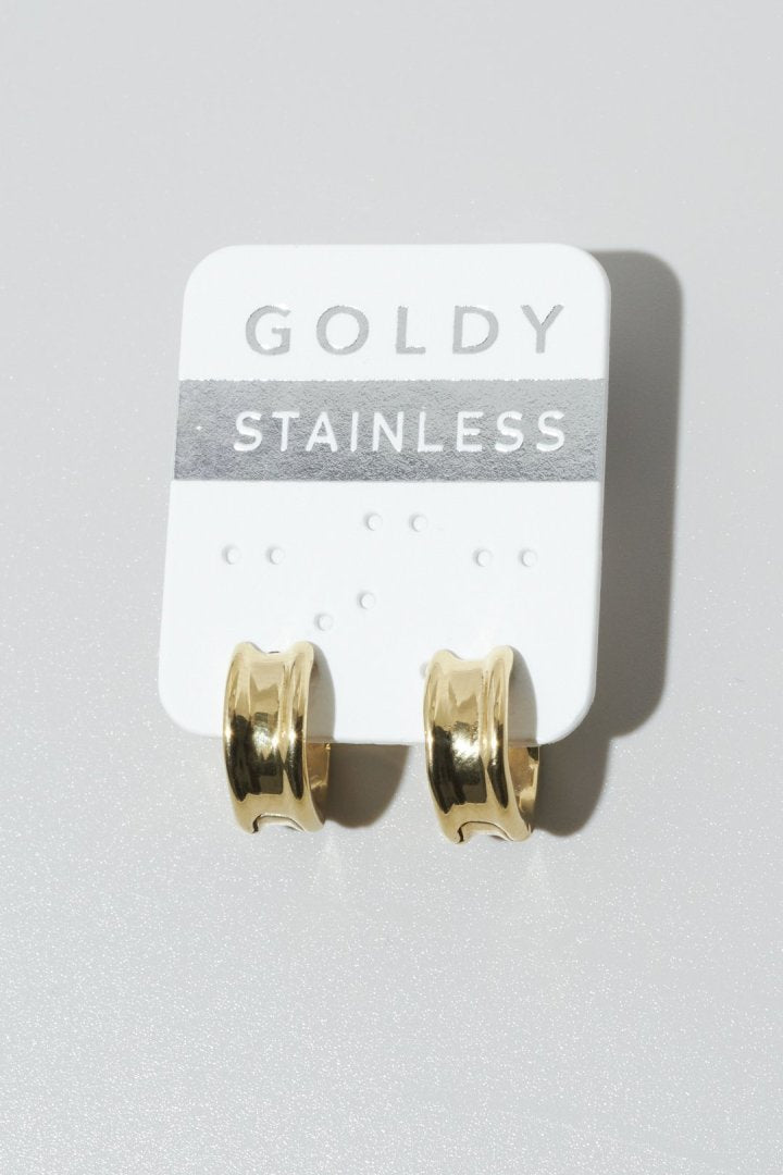 ミニ デント フープ ワンタッチ ステンレス ピアス 【UNISEX ACCESSORIES】