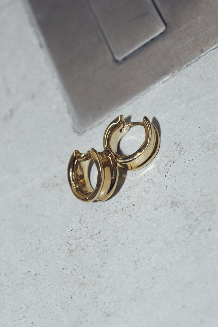 ミニ デント フープ ワンタッチ ステンレス ピアス 【UNISEX ACCESSORIES】