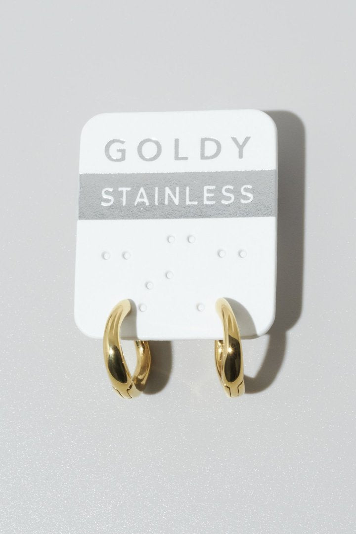 ミニ ウェービー ライン フープ ワンタッチ ステンレス ピアス【UNISEX ACCESSORIES】