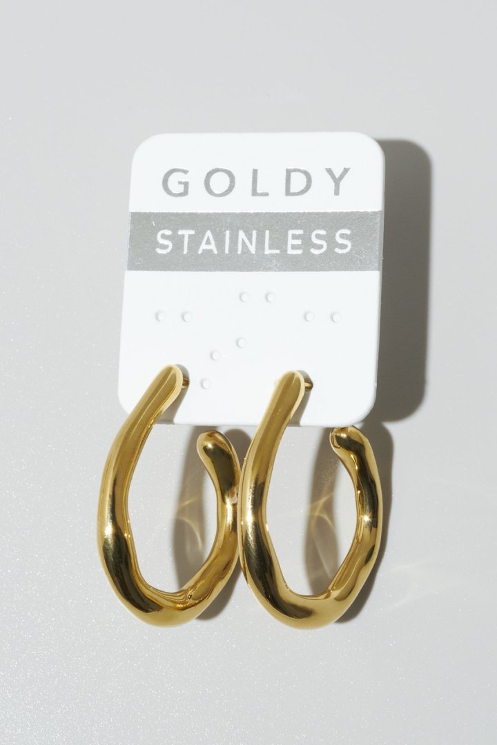 ニュアンス ワイド フープ ステンレスピアス