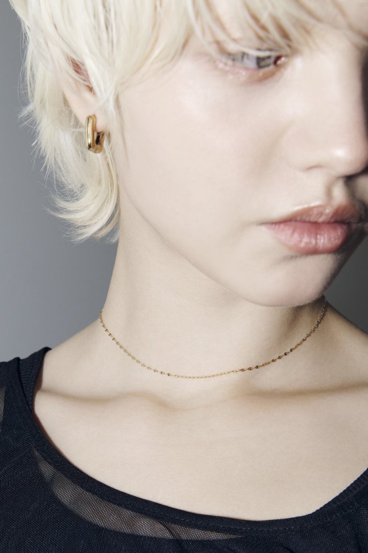 プランプ スクエア フープ ワンタッチ ステンレス ピアス