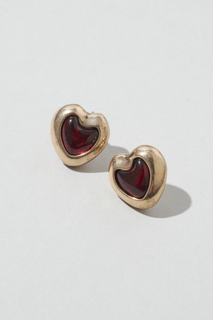 ヴィンテージ ハート エンベッド ピアス