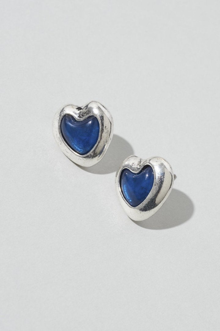 ヴィンテージ ハート エンベッド ピアス
