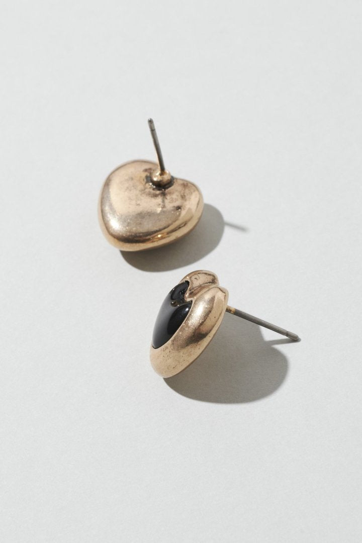 ヴィンテージ ハート エンベッド ピアス