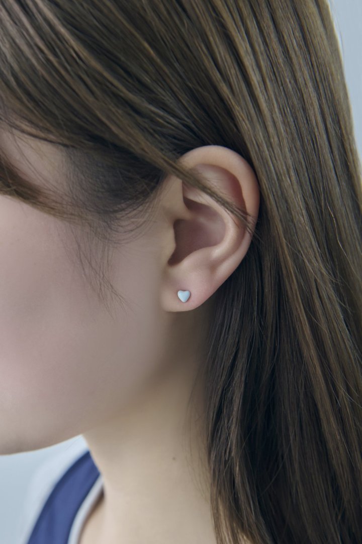 プチ カラー ハート ピアス