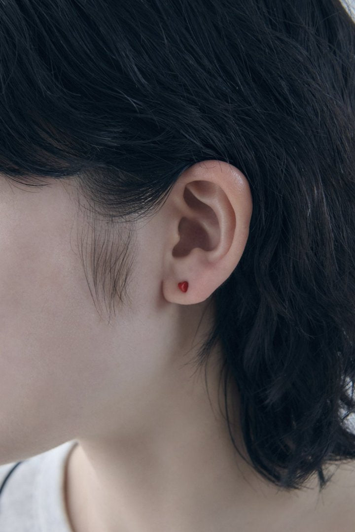 プチ カラー ハート ピアス