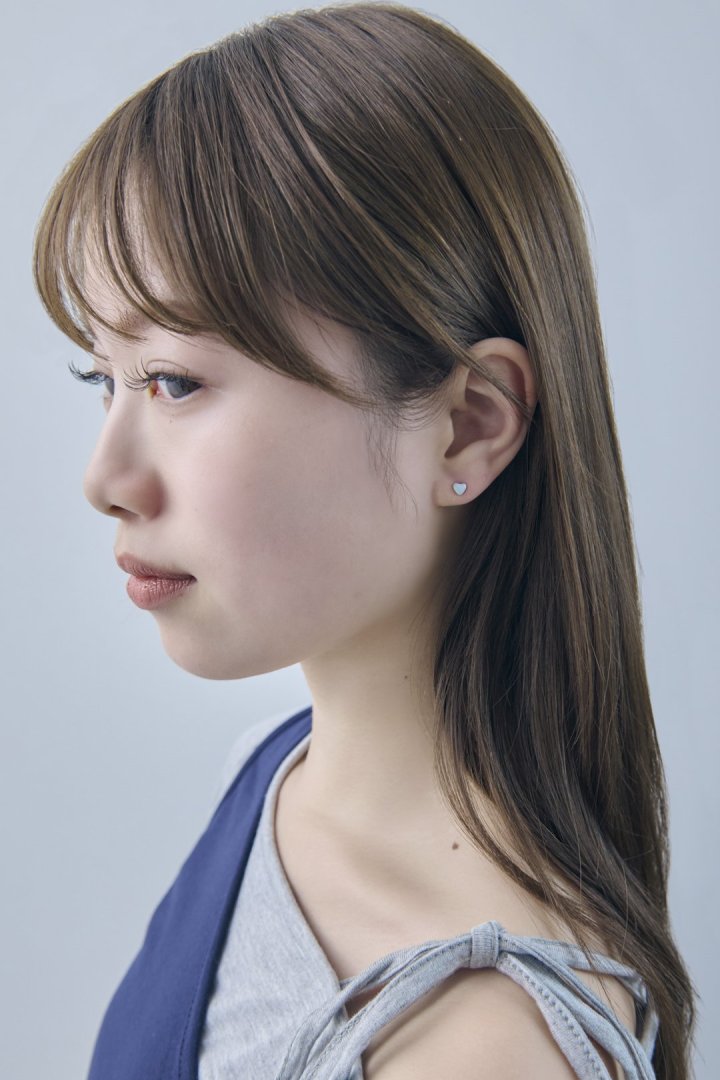 プチ カラー ハート ピアス