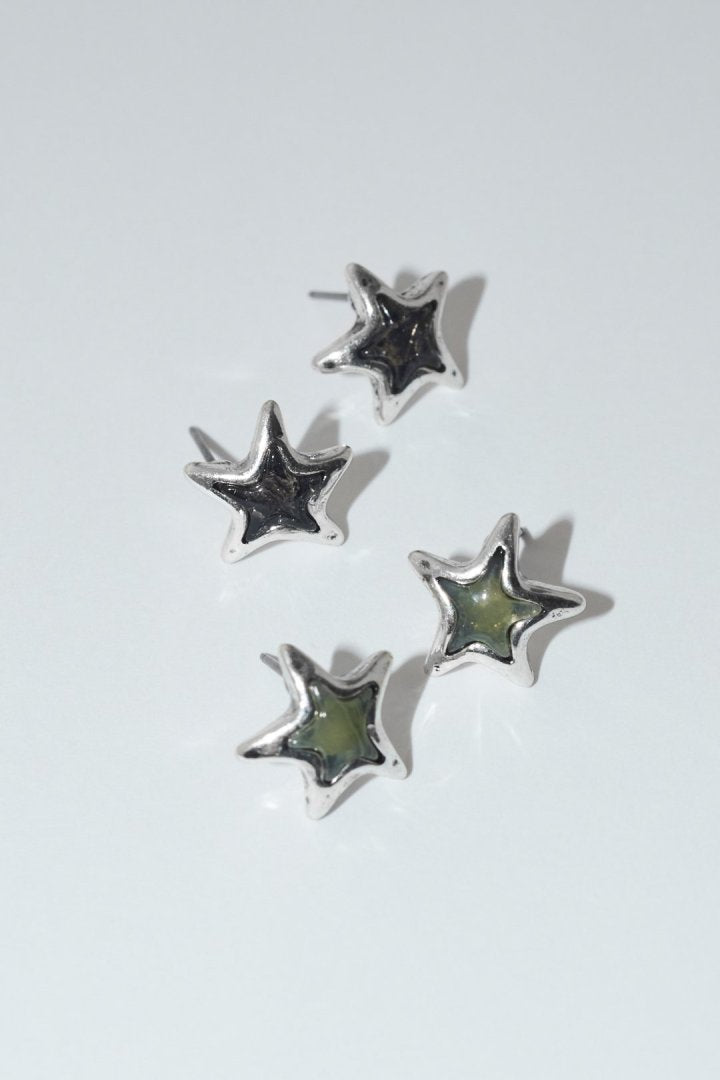 ヴィンテージ カラー スター ピアス