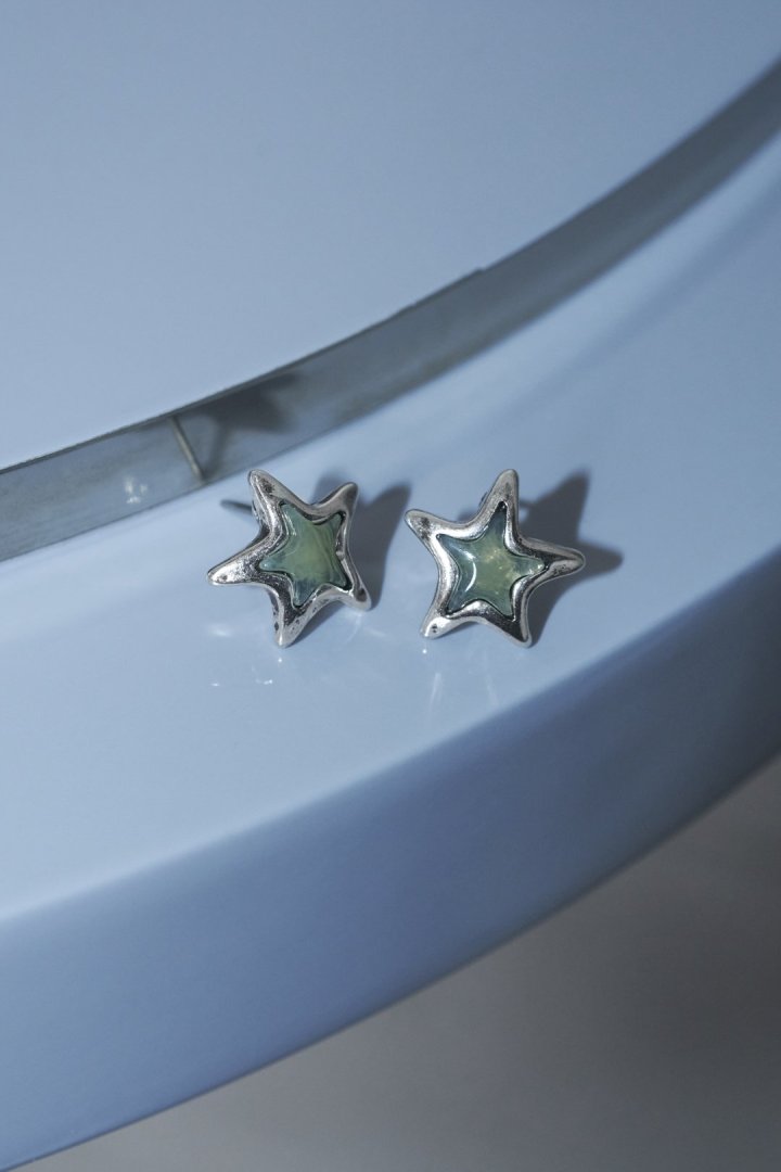 ヴィンテージ カラー スター ピアス