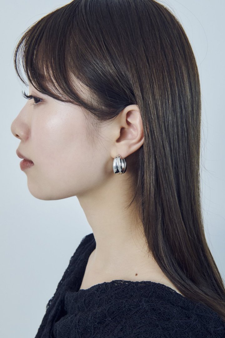 ニュアンス デント フープ ワンタッチ ピアス