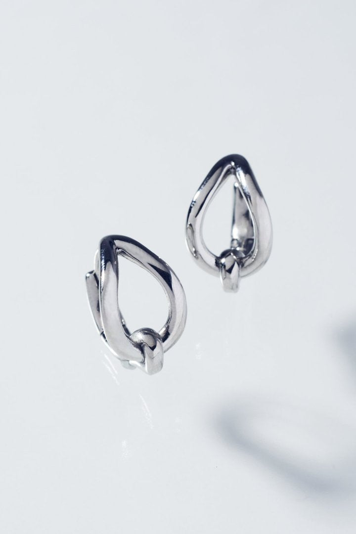ノット ドロップ ワンタッチ ステンレス ピアス