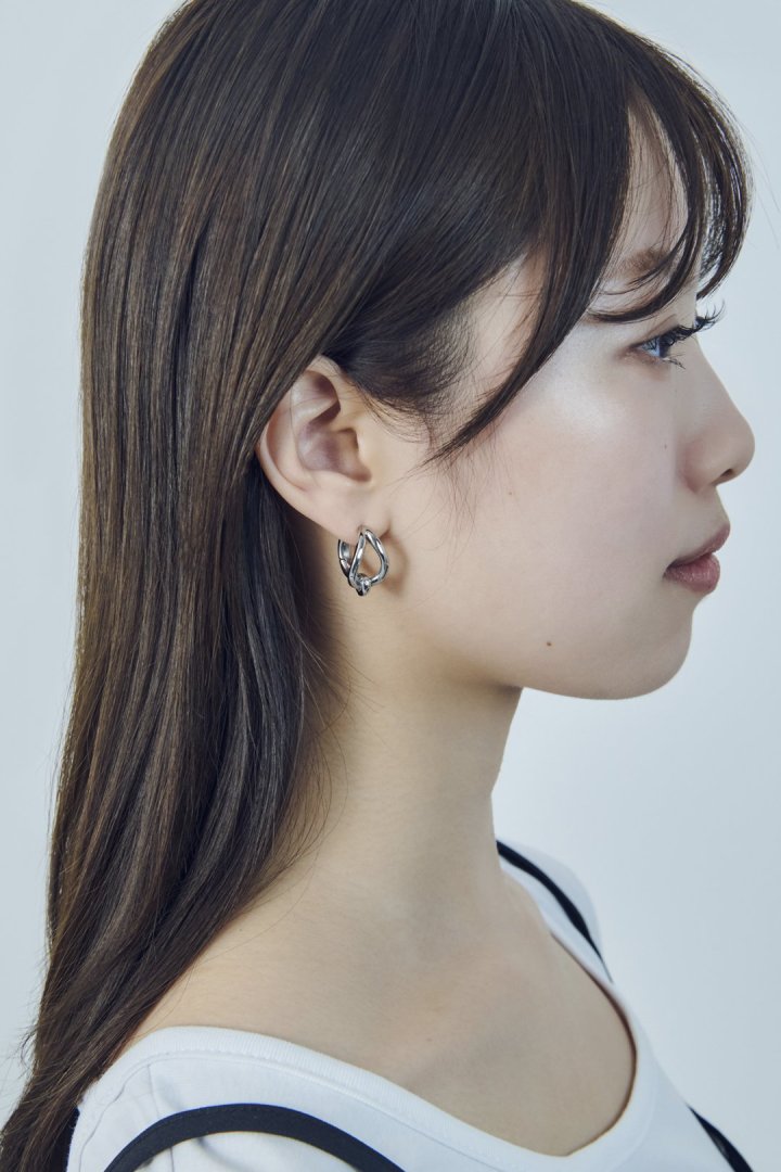 ノット ドロップ ワンタッチ ステンレス ピアス