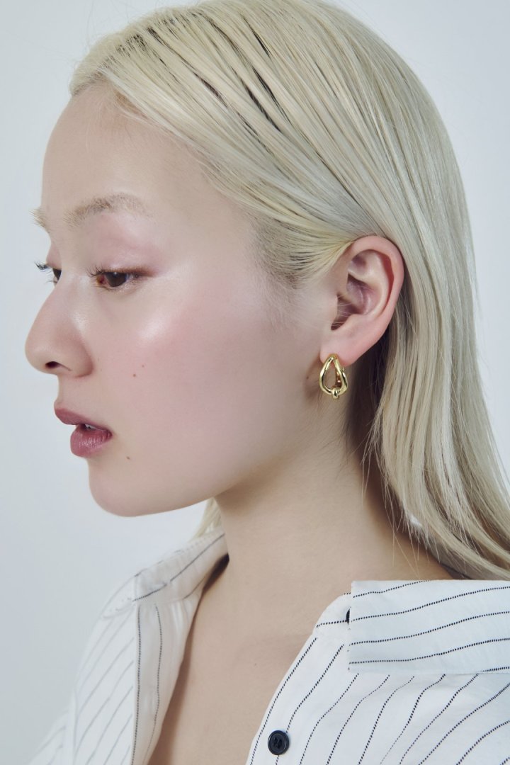 ノット ドロップ ワンタッチ ステンレス ピアス