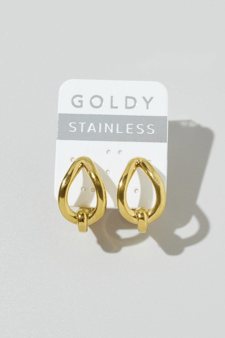 ノット ドロップ ワンタッチ ステンレス ピアス
